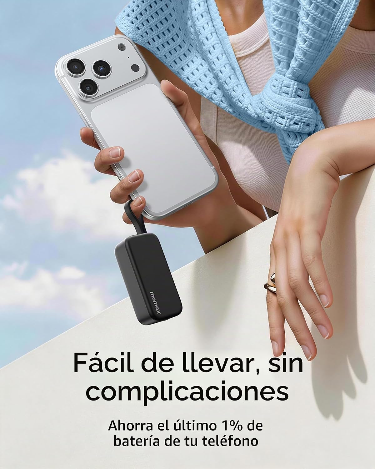 MOMAX Cargador portátil, 5000 mAh pequeño banco de energía PD 20 W...