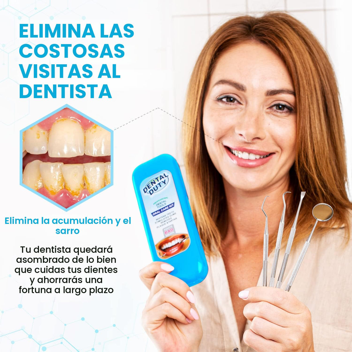 Kit de higiene dental: set de remoción de placa y sarro - raspador...
