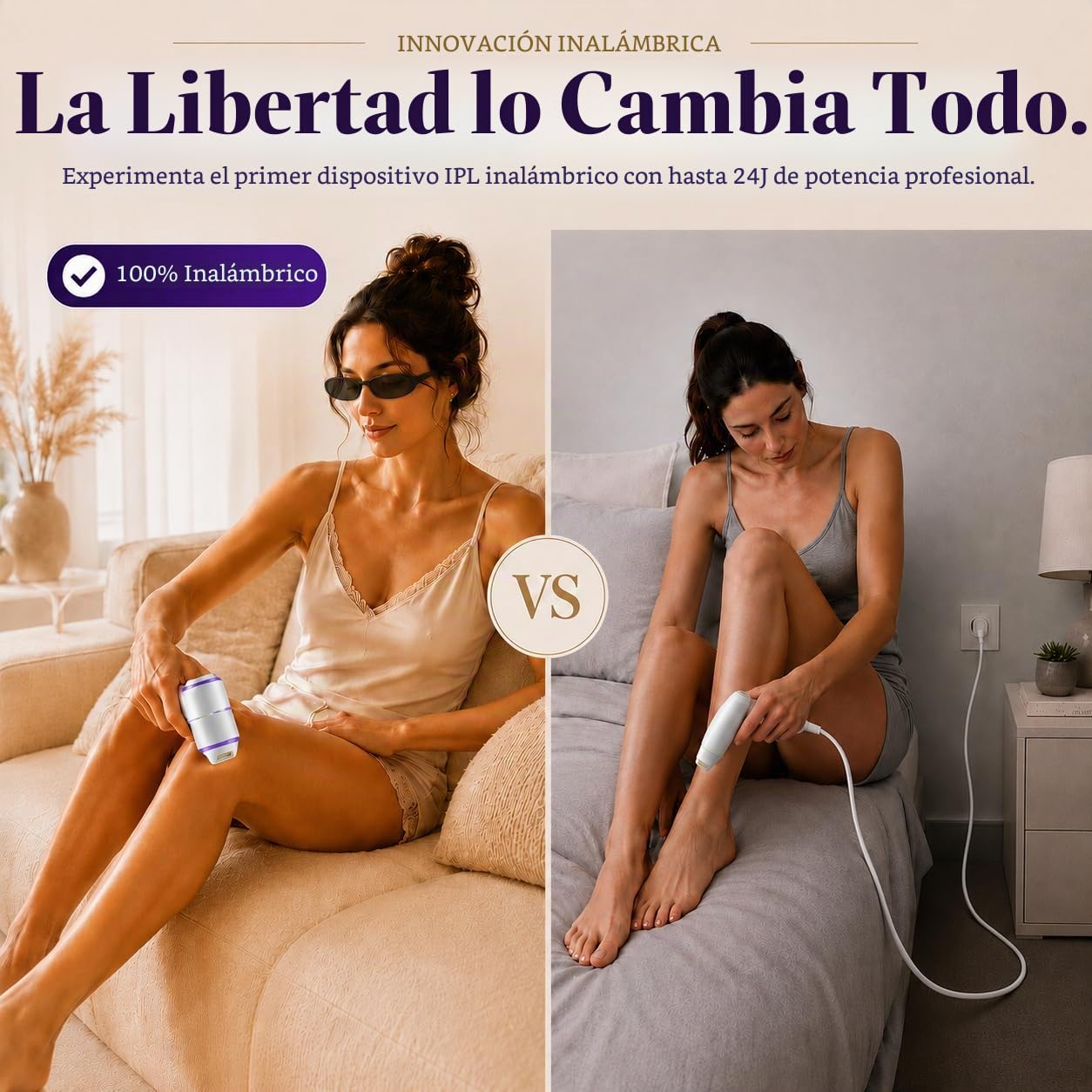 Skin Aurea™ Un dispositivo de depilación IPL inalámbrico 24J para r...