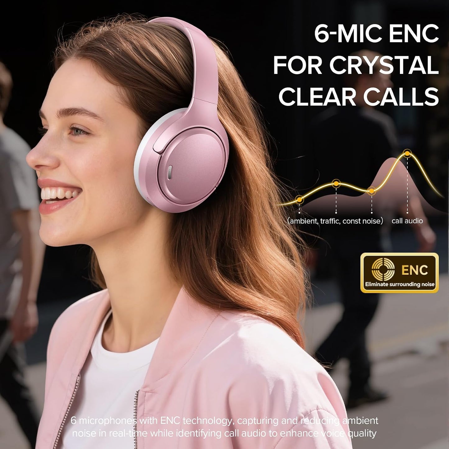 Auriculares híbridos con cancelación activa de ruido de 120 horas d...