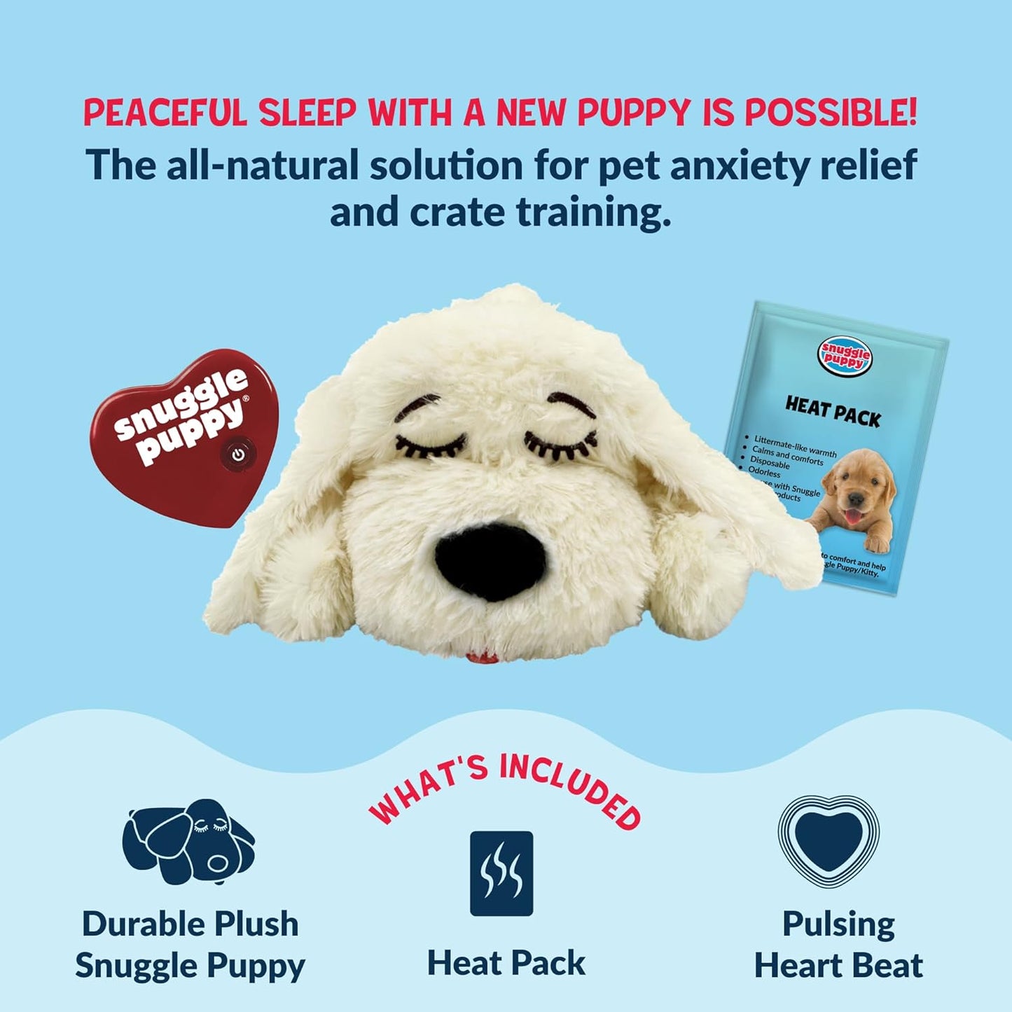 Original Snuggle Puppy - Juguete para cachorros con latido del cora...