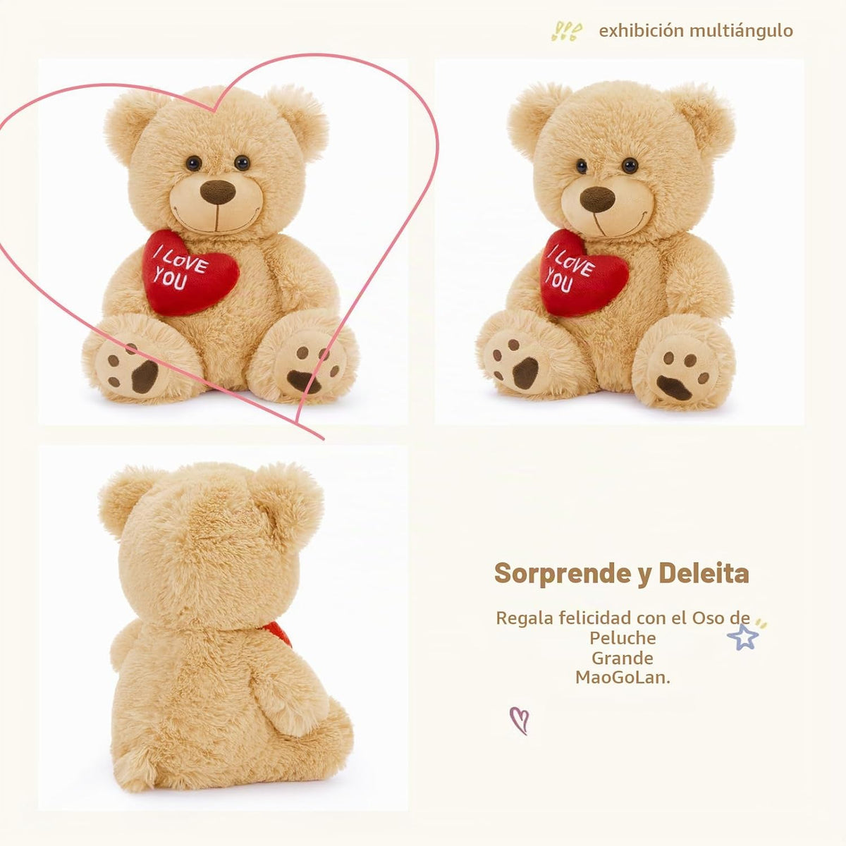 MaoGoLan Osito de Peluche Pequeño con Corazón Rojo, 12" Te Amo...
