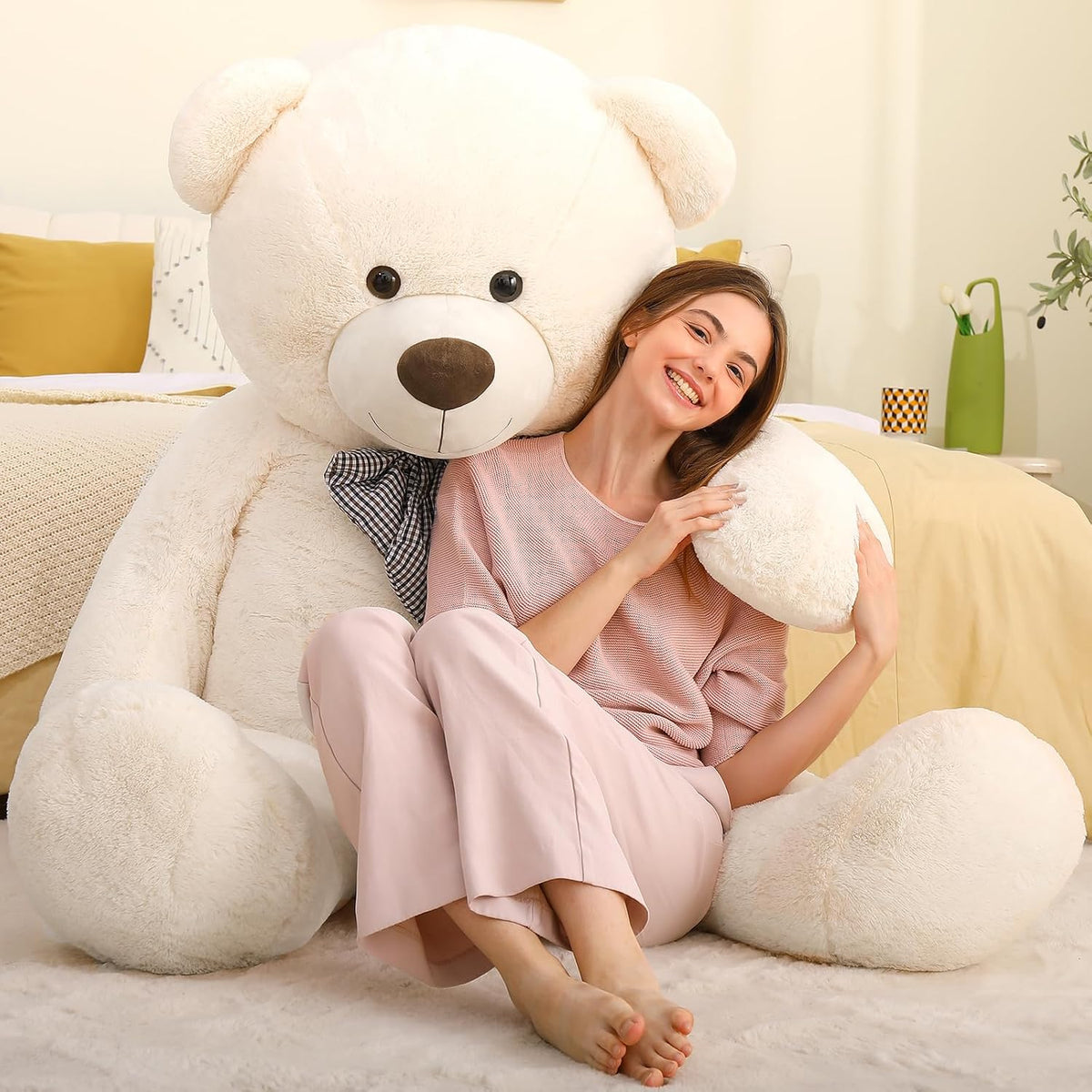 MaoGoLan Oso de peluche gigante blanco animal de peluche de 6 pies,...