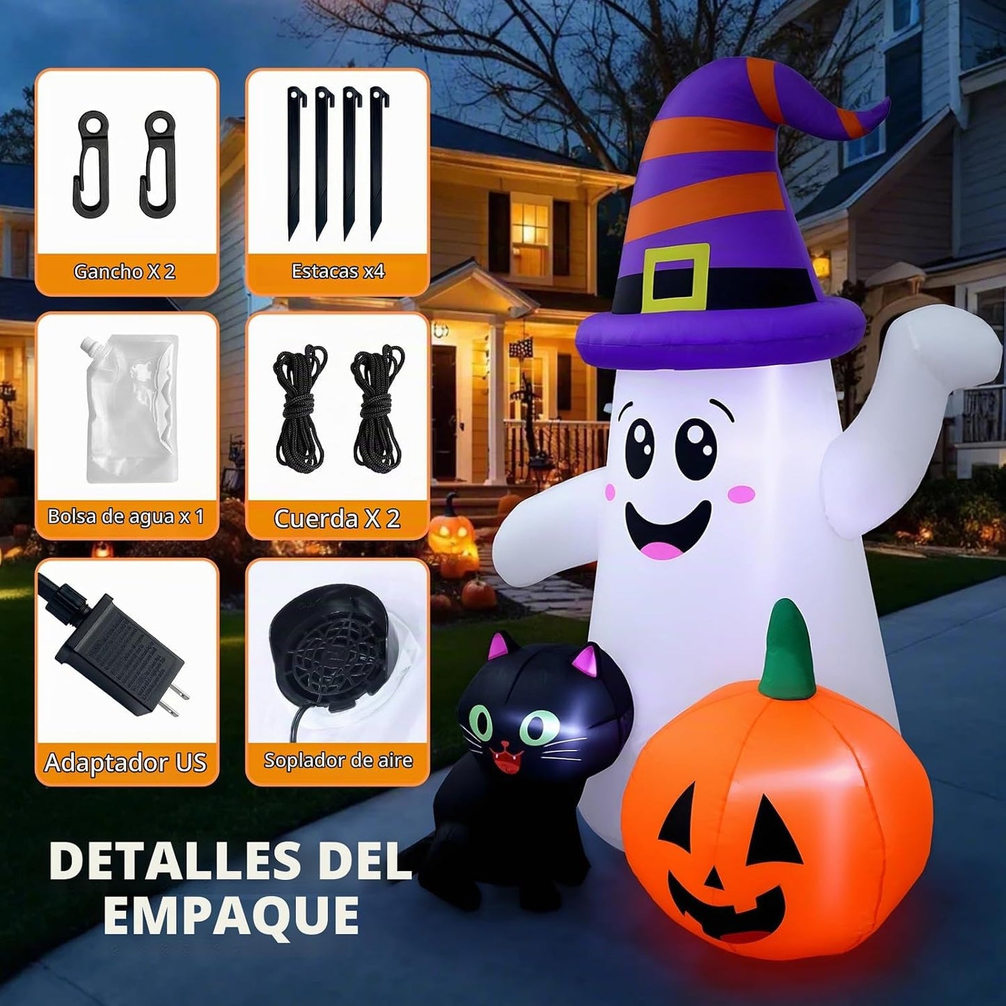 Inflables de Halloween de 5 pies, bonitas decoraciones de Halloween...