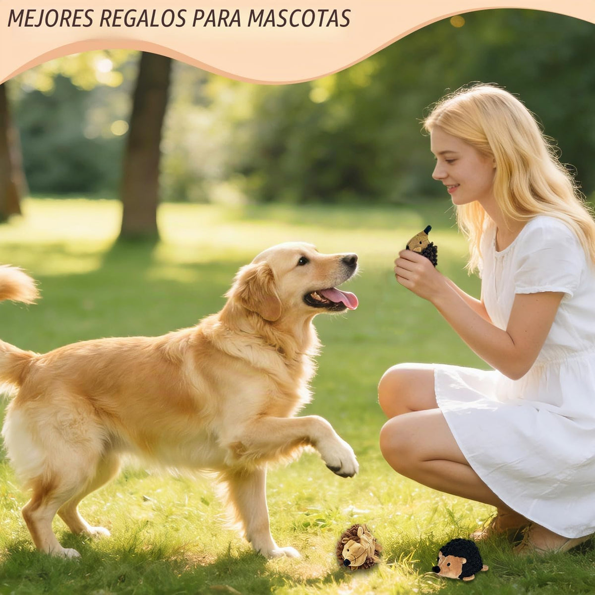 Juguetes para perros de erizo 2 en 1 sin relleno, 5 piezas, bola ch...