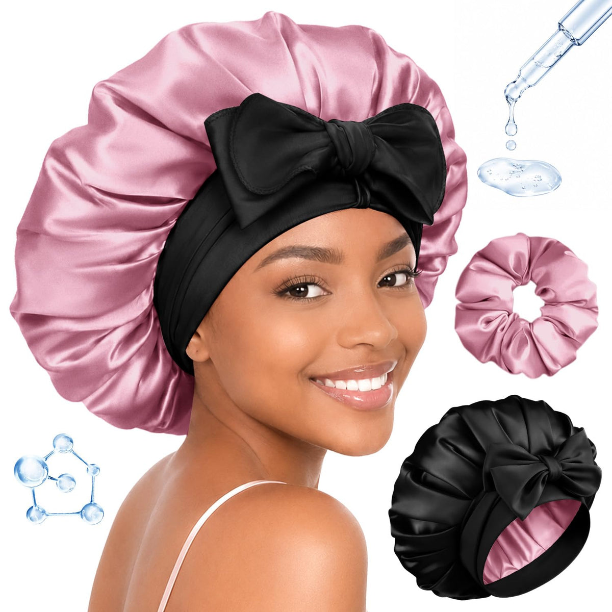 BONNET QUEEN Gorro de Seda para Dormir para Mujeres HYALURONIC Ácid...
