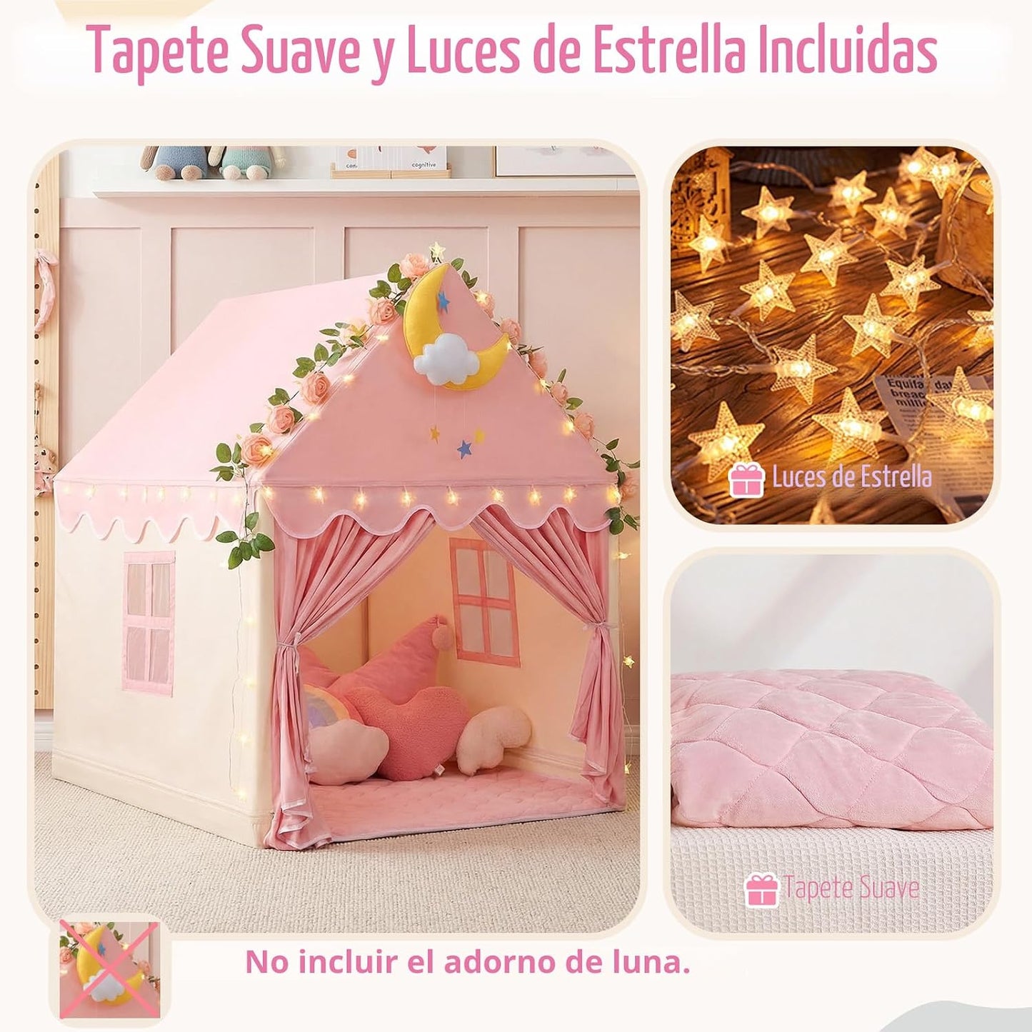 GeeSound Tienda de campaña para niños para niñas en el interior: co...