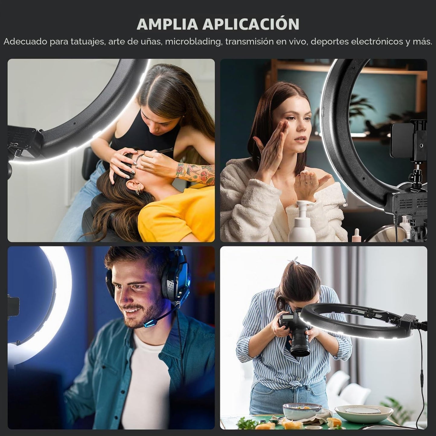 NEEWER Luz de anillo de 18 pulgadas con soporte de trípode, luz de...