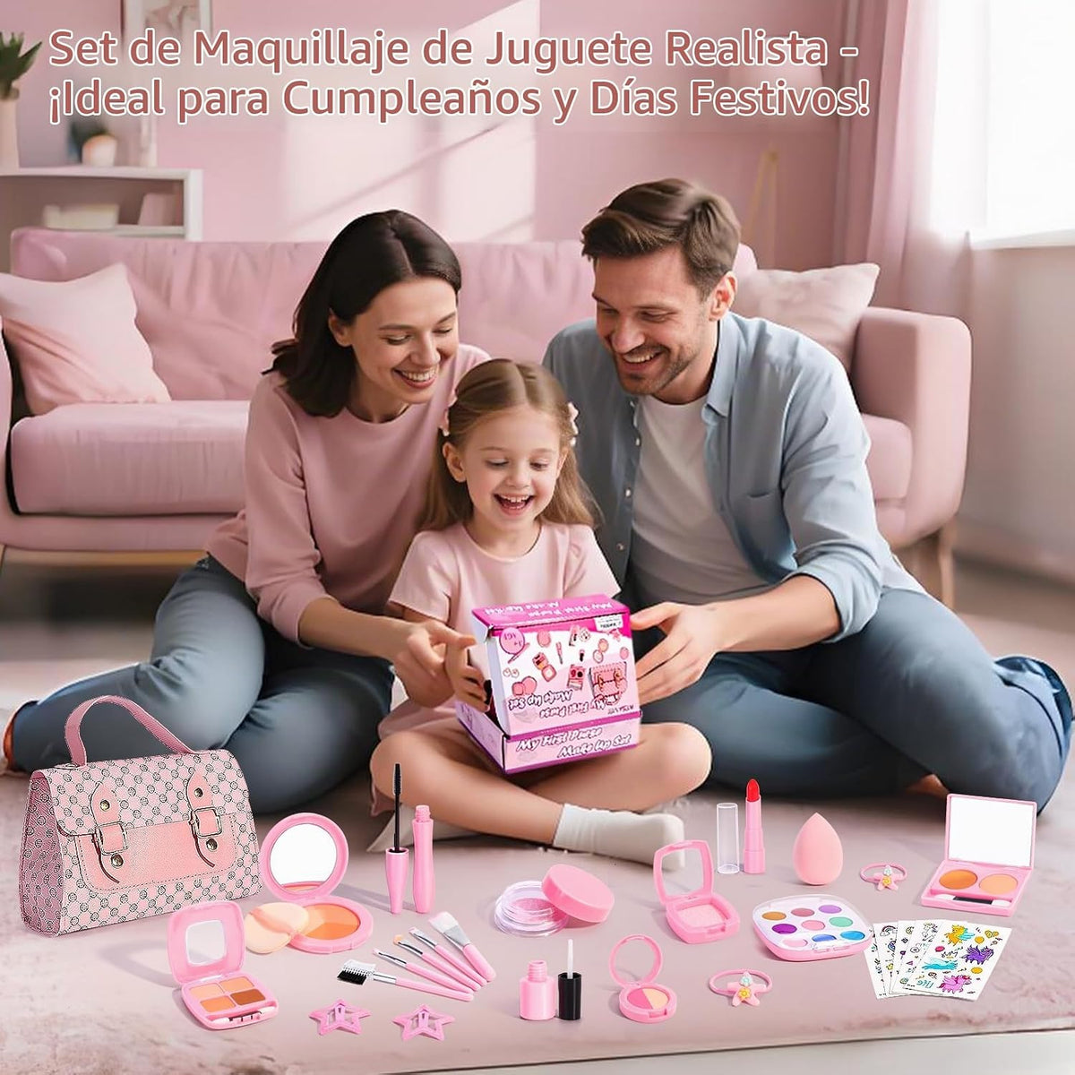 Juego de maquillaje para niños de 3 a 5 años, maquillaje falso para...