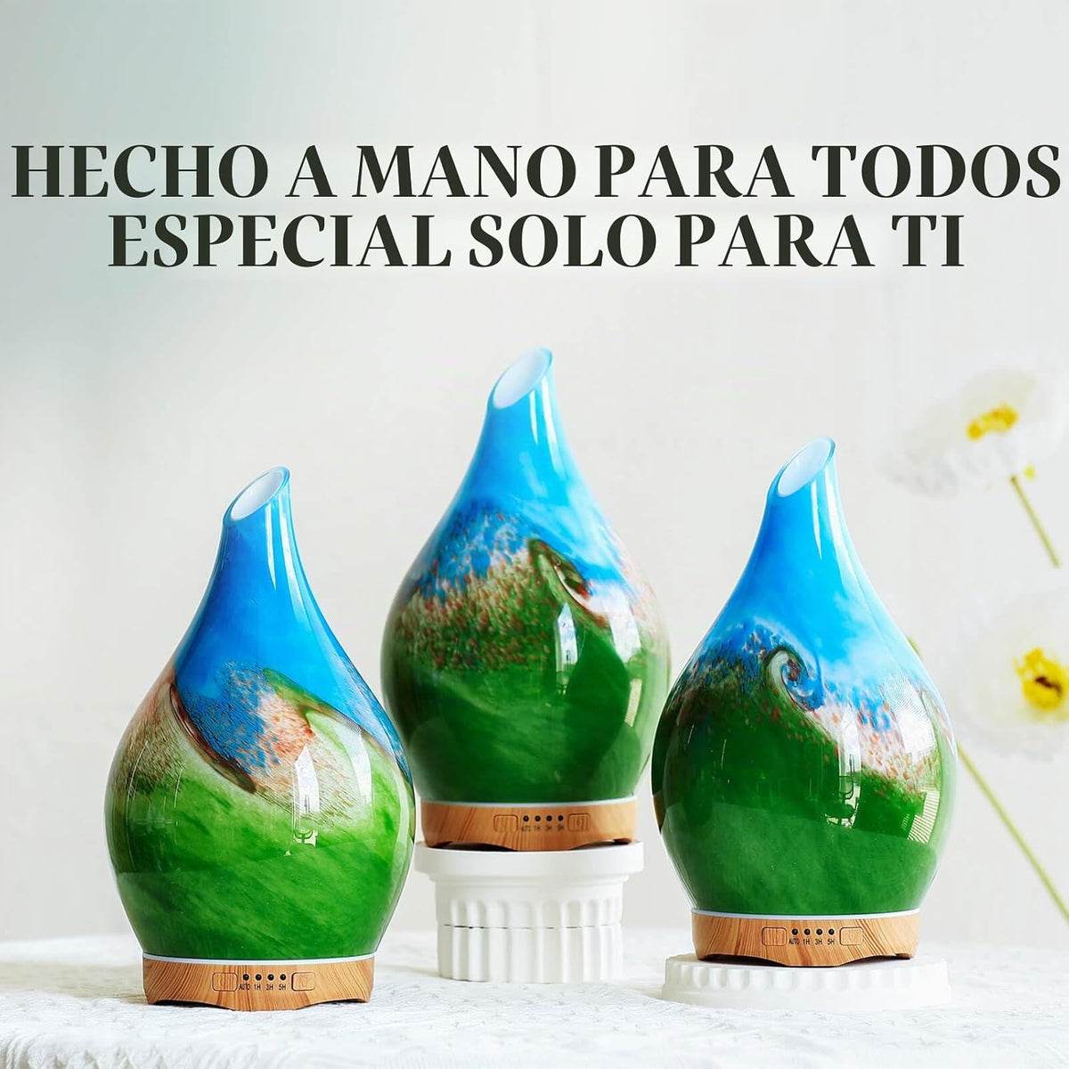 Porseme Difusor de cristal hecho a mano del difusor del aceite esen...