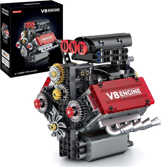 WINGIFT Juego de construcción de motor V8, kit de modelo de motor V...