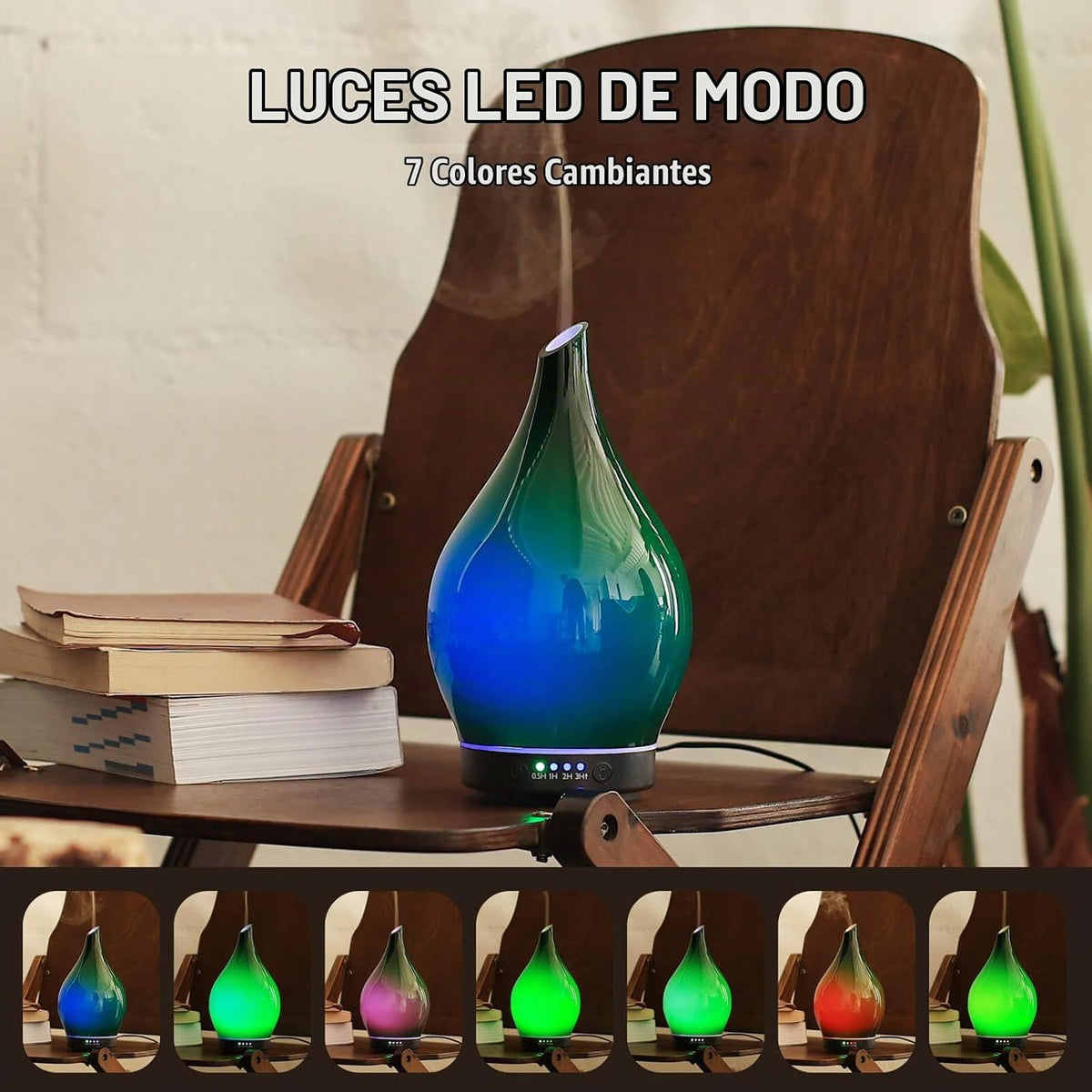 Porseme Difusor de aceite esencial 5.1 fl oz Difusor de cristal hec...