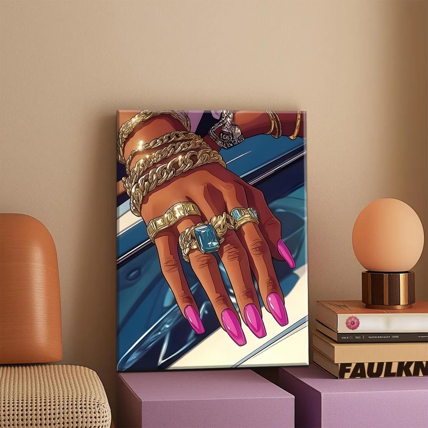 Juego de 3 pinturas enmarcadas para pared de chicas negras, pintura...