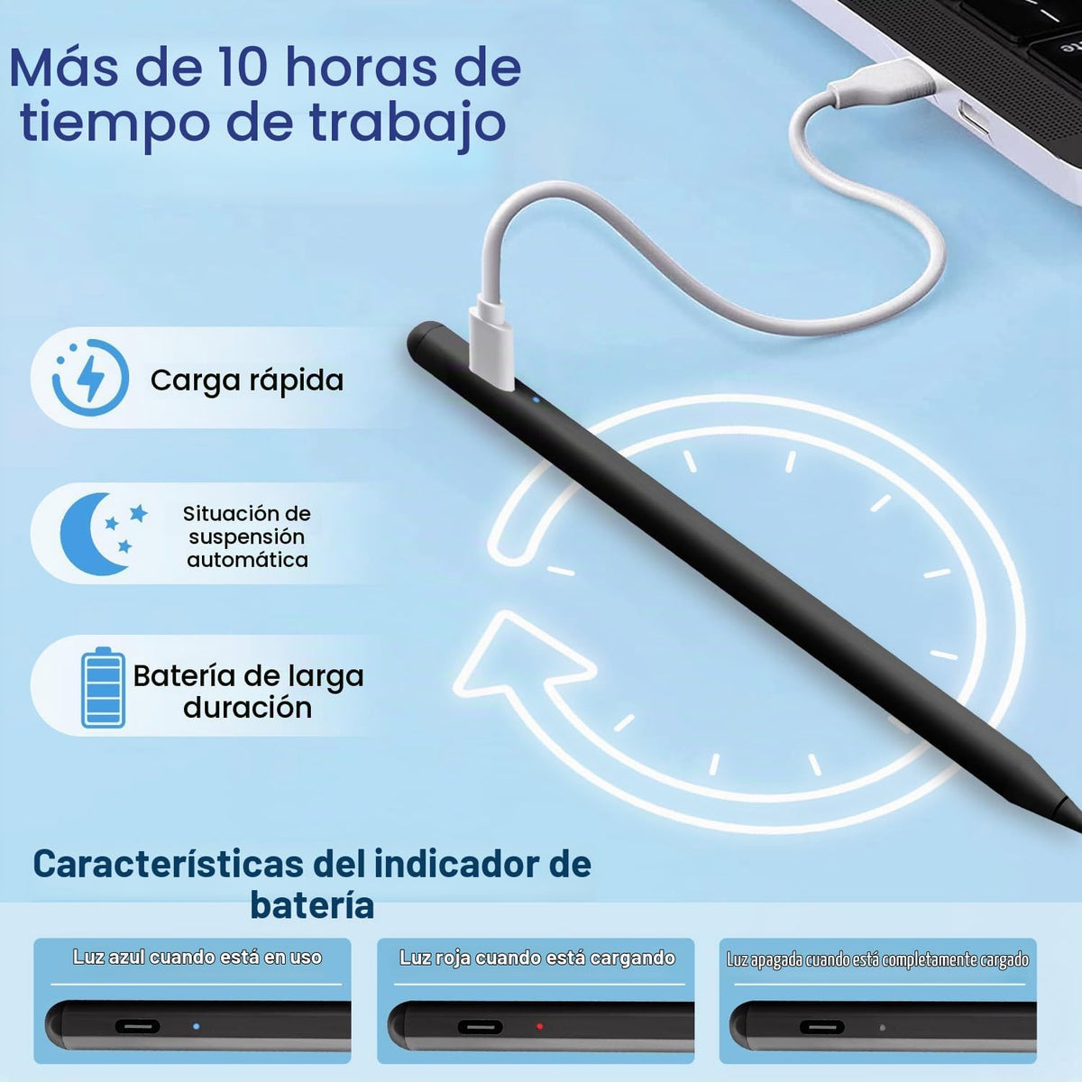 Lápiz capacitivo para iPad Apple: Carga rápida para lápiz de Apple...