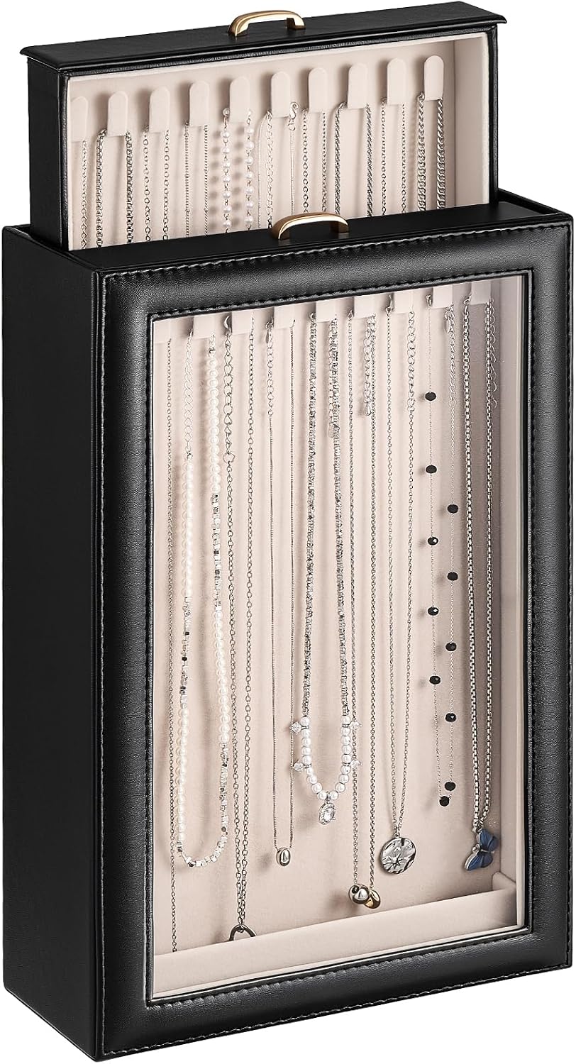 Lolalet - Caja organizadora de collares, vitrina para joyas, color...