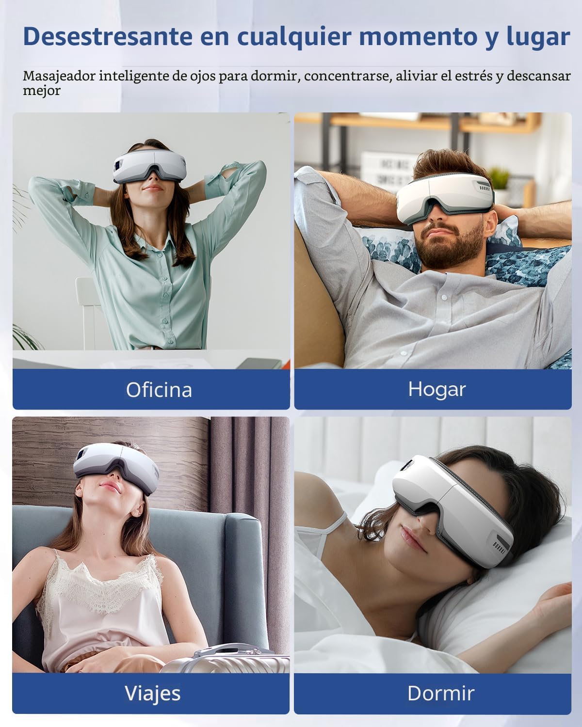Masajeador de ojos con calor y música Bluetooth, regalos de cumplea...
