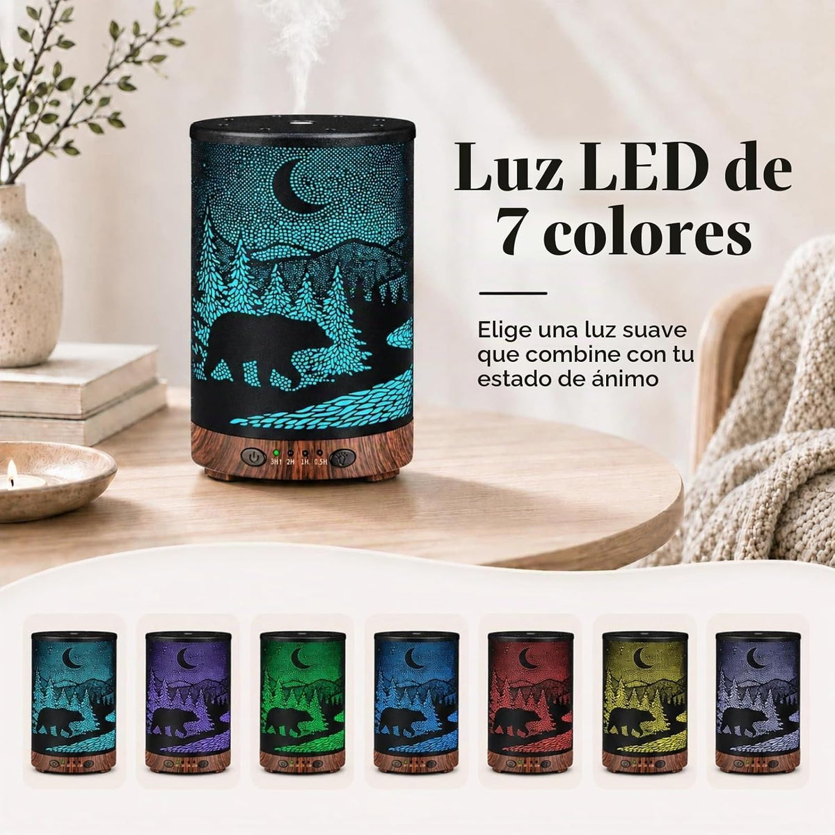 JOYOLO Difusor de aceite esencial de 4.1 fl oz de metal difusor de...