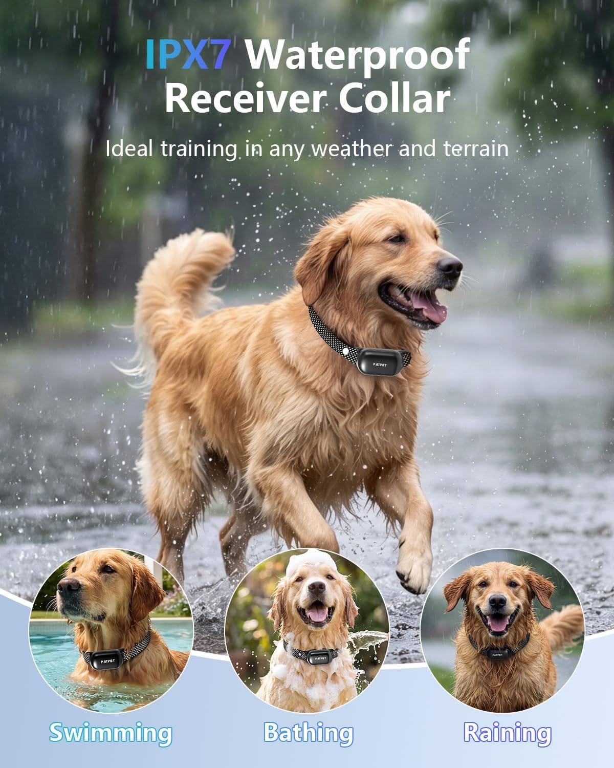 PATPET Collar de entrenamiento para perros con control remoto - Col...