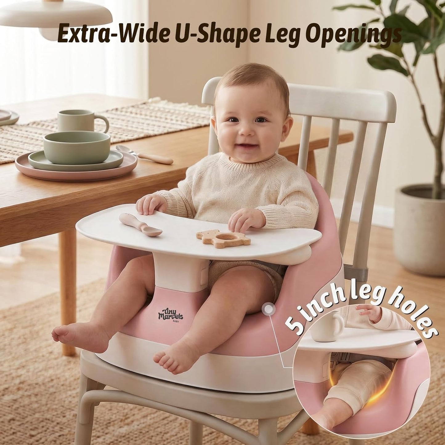 Tiny Marvels Asiento elevador con aberturas en forma de U de 5 pulg...