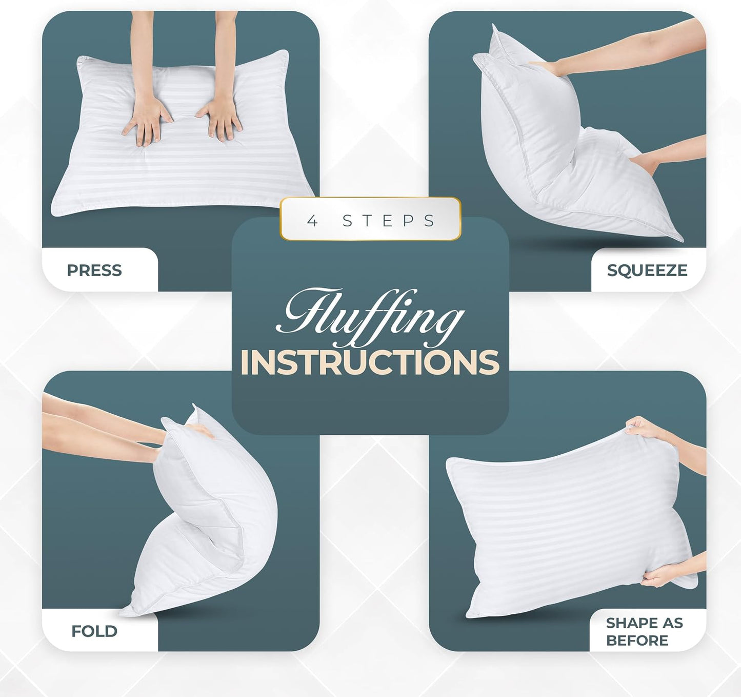 Utopia Bedding Juego de 4 almohadas de cama de hotel para dormir, a...