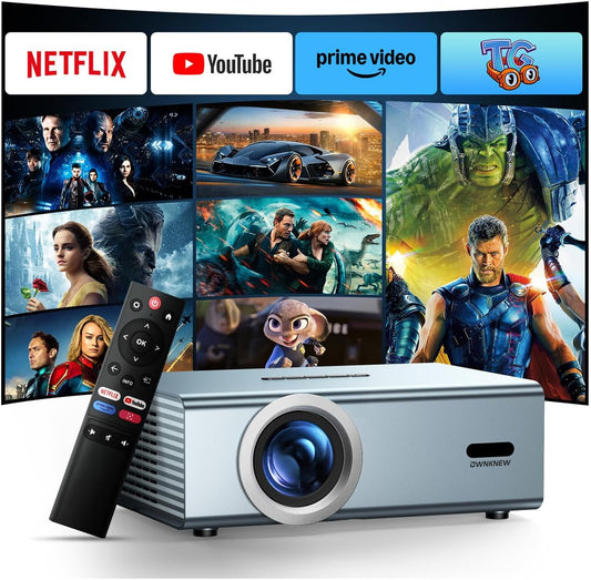 Proyector para exteriores con WiFi6 y Bluetooth5.3 Mini proyectores...