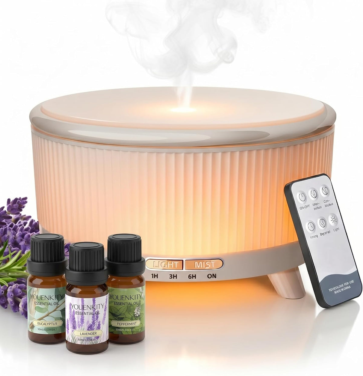 YOUENKITY Difusor del aceite esencial de 16.9 fl oz, humidificador...