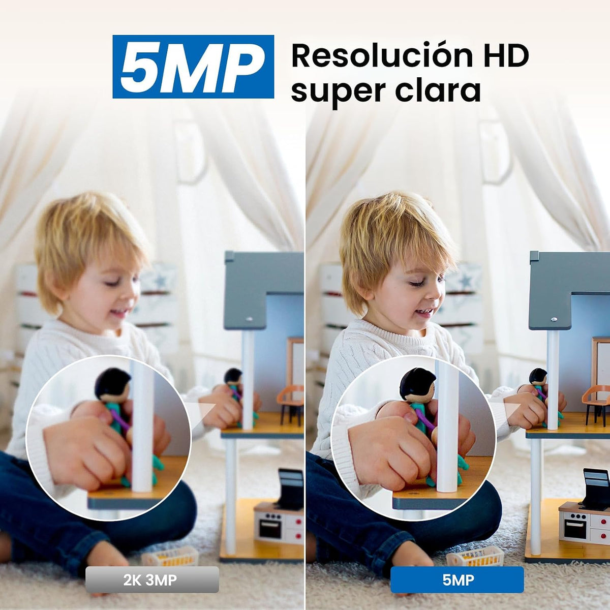 Cinnado - Cámaras de seguridad para el hogar 2K - Cámara WiFi para...