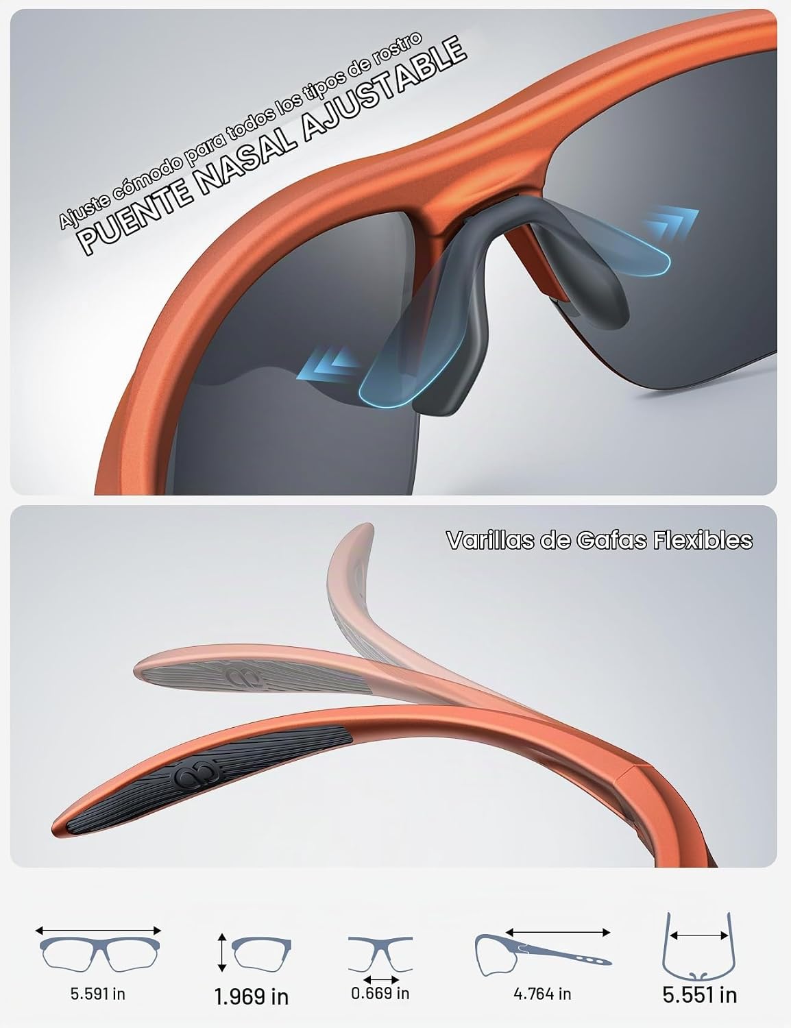 Lamicall Gafas de Sol Deportivas polarizadas de 22 g para Hombres y...