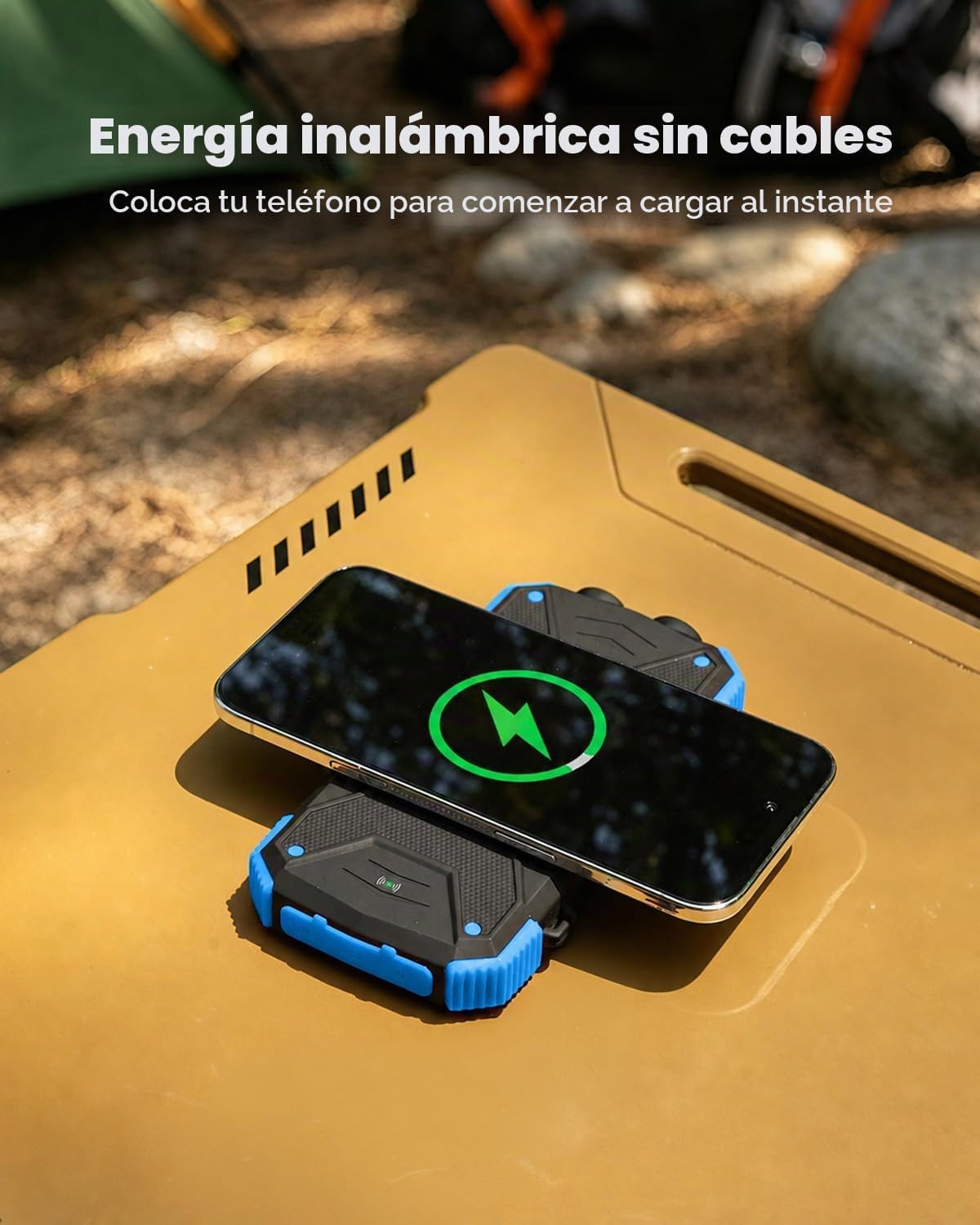 BLAVOR - Paquete de batería externa solar, cargador inalámbrico Qi...