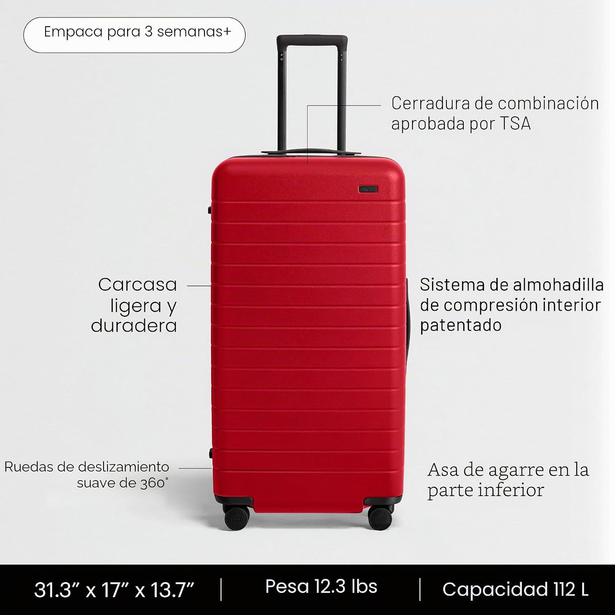 Equipaje a cuadros para maletero de viaje, maleta giratoria rígida...