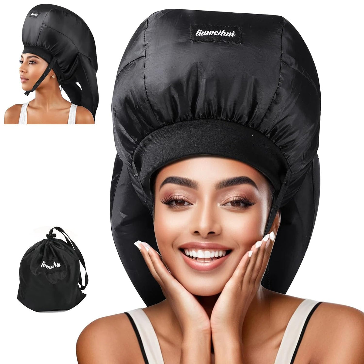 Secador de Pelo con Gorro, Difusor de Pelo Ideal para Cabello Rizad...