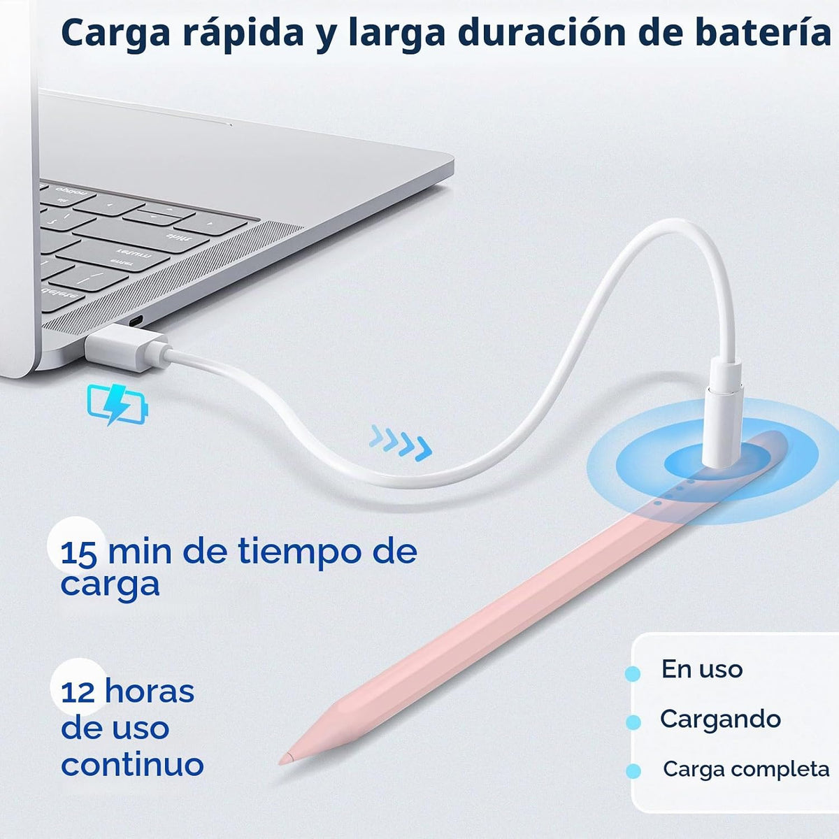DZJHDG - Lápiz capacitivo para iPad, (2018-2025) Carga rápida con s...