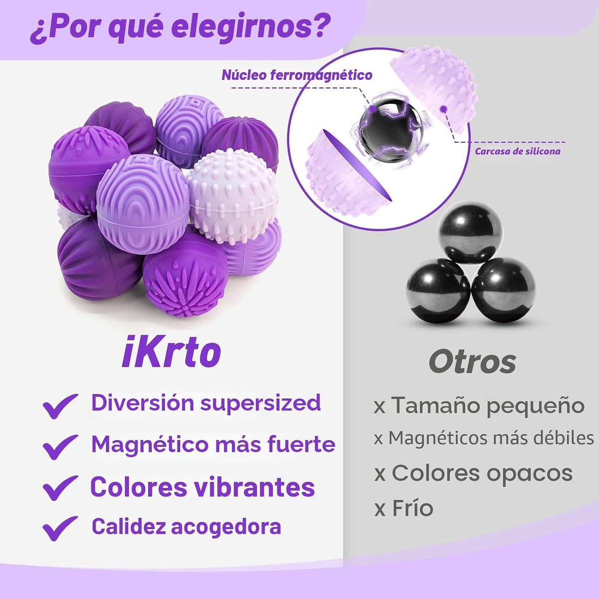 Fidget Toys - Pelotas magnéticas para el estrés para adultos y adol...