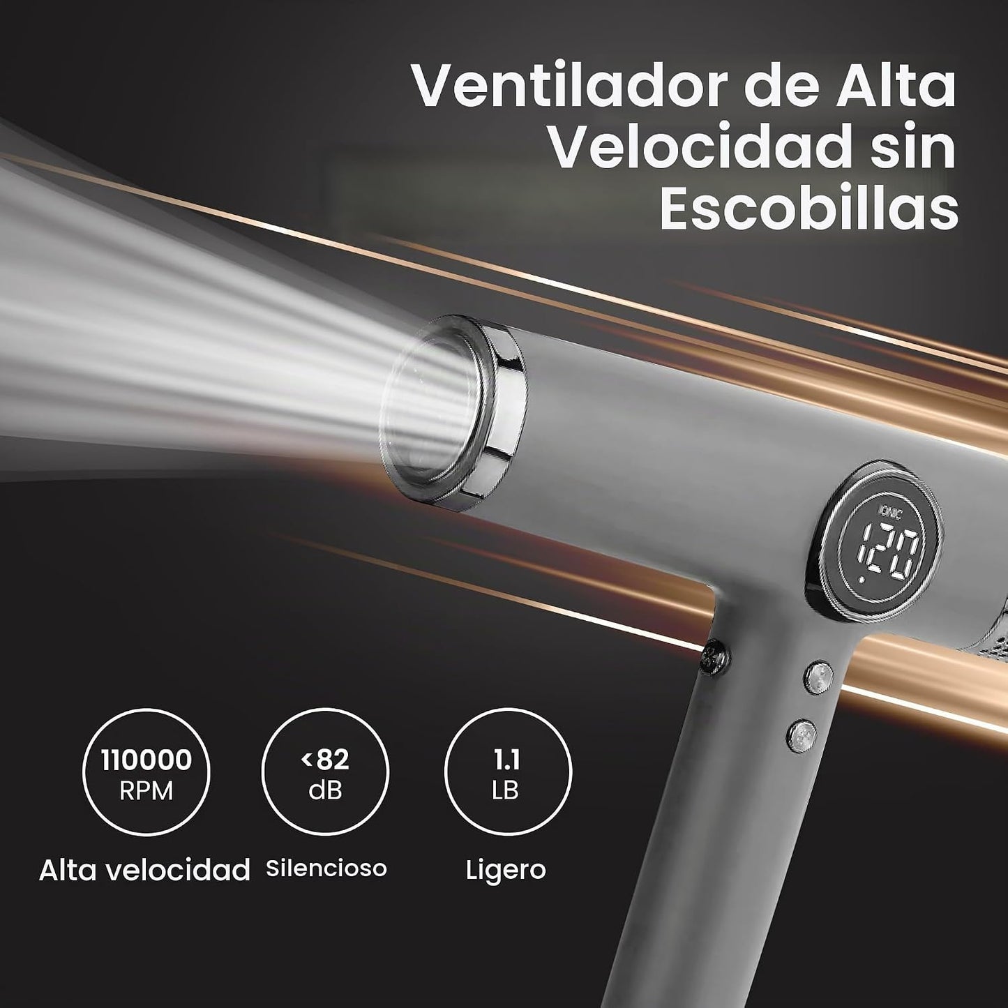 be beautiful extensions Secador de pelo para salón-1800W de alta ve...