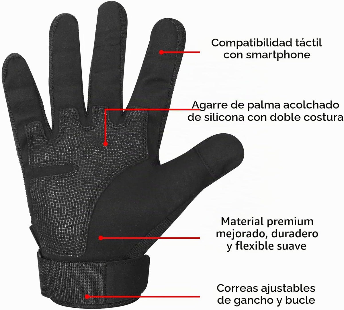 SAWANS Guantes de moto deportes de motocicleta dedo completo ATV eq...