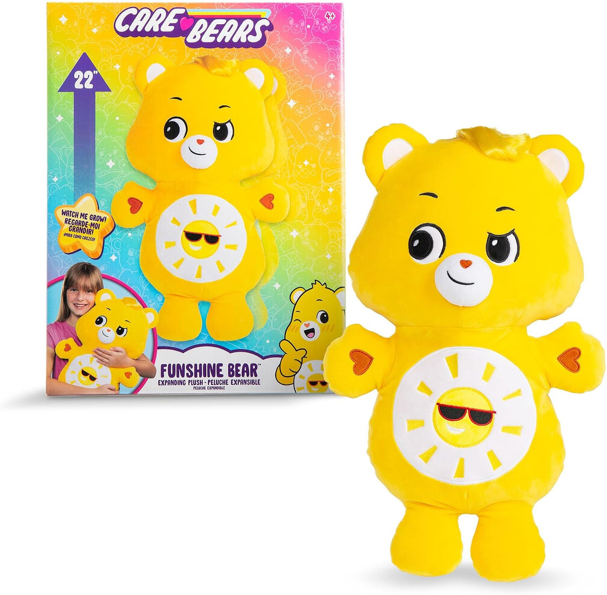 Care Bears Funshine Bear - Peluche amarillo exclusivo de Amazon de...