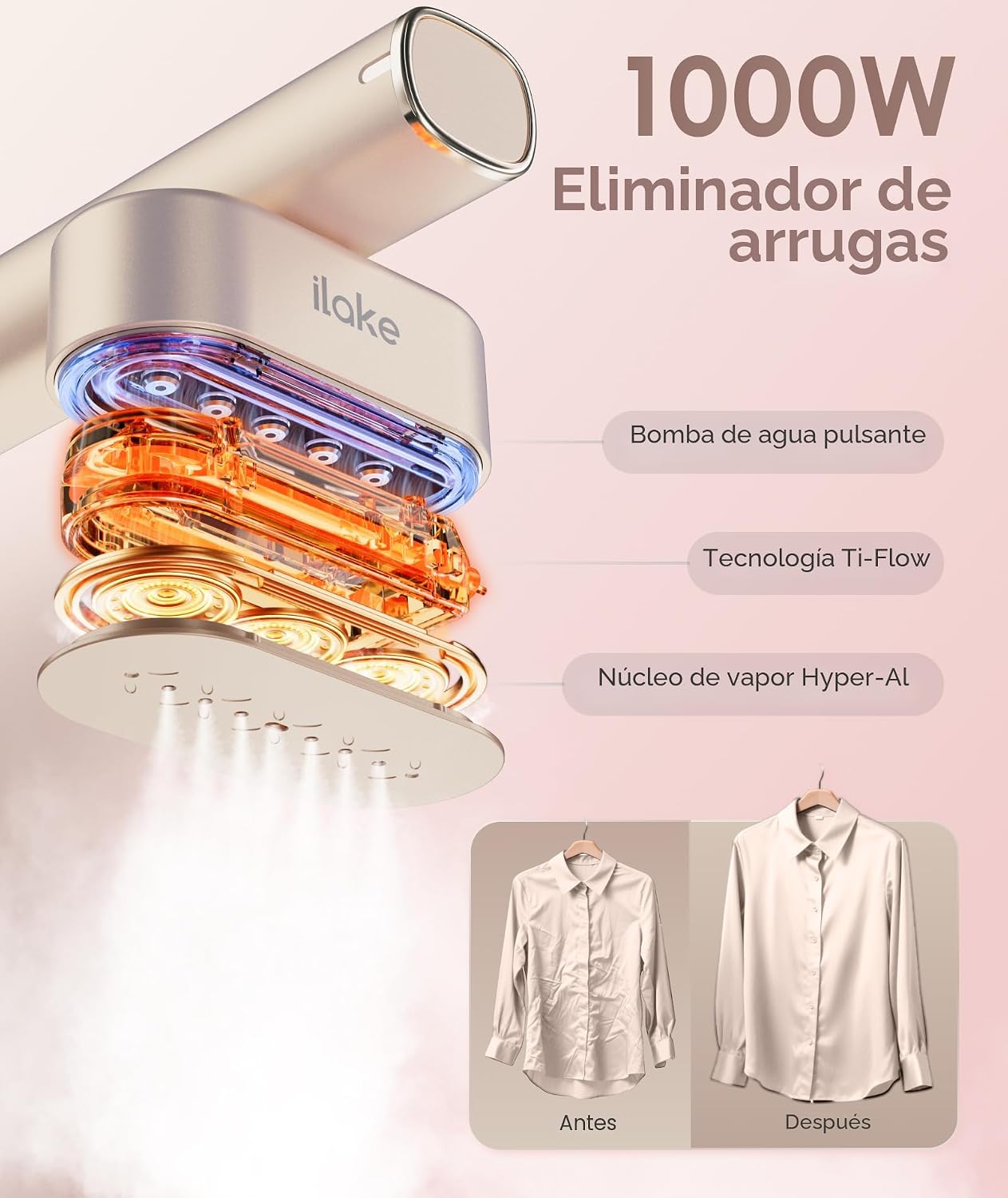 Vaporizador de viaje para ropa, vaporizador portátil de doble volta...