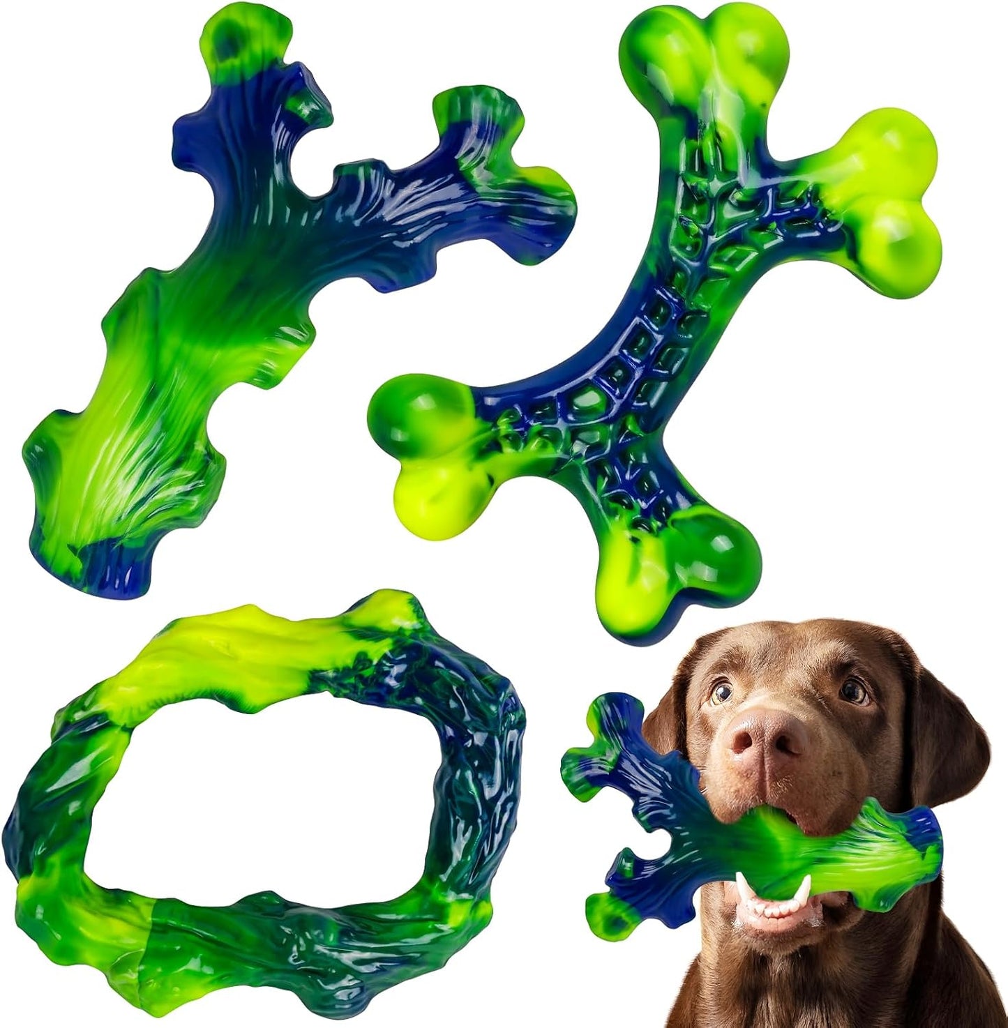Frienhund Paquete de 3 Juguetes Masticables de Nylon Indestructible...