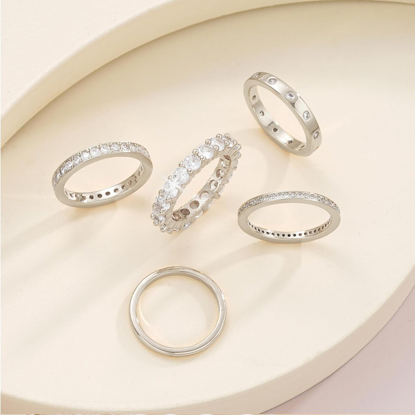 Anillos de oro para mujer sin deslustre, juego de anillos de nudill...