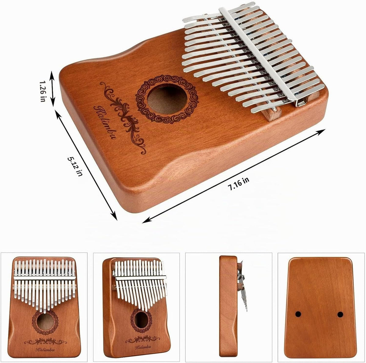 Kalimba - Piano de pulgar de 17 teclas, instrumentos musicales de p...