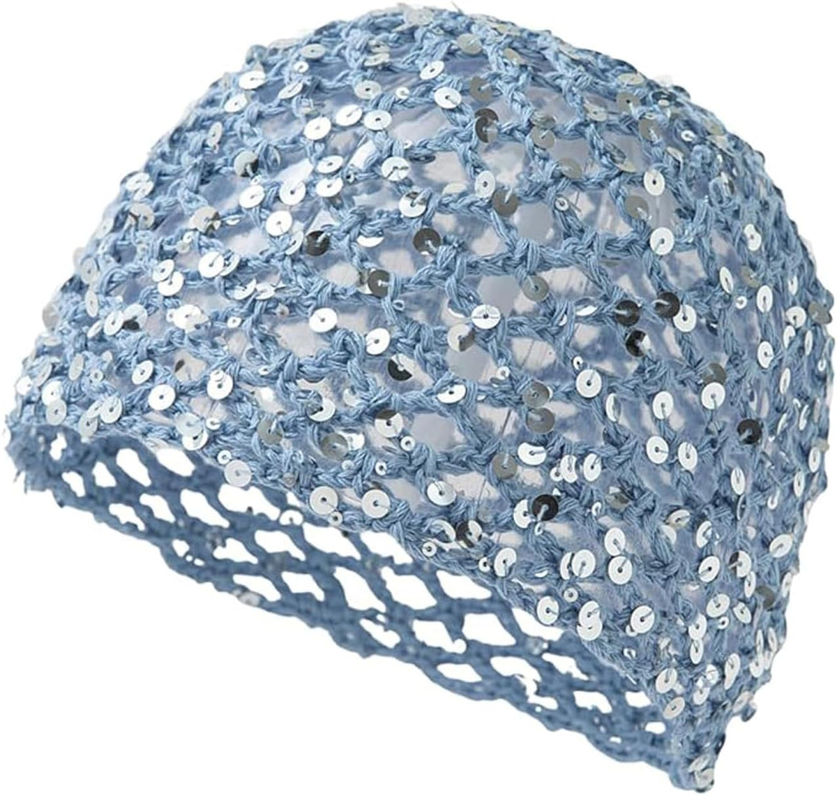 Gorro de punto con lentejuelas para mujer, estilo bohemio, con huec...