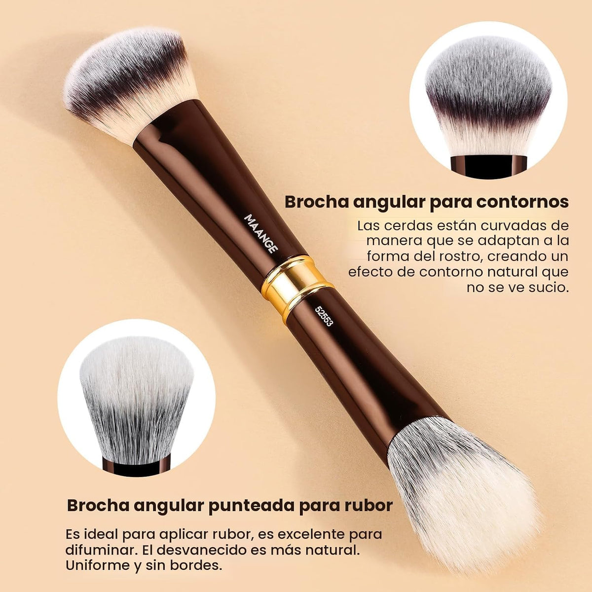 MAANGE Juego de 16 brochas de maquillaje profesionales para base, p...