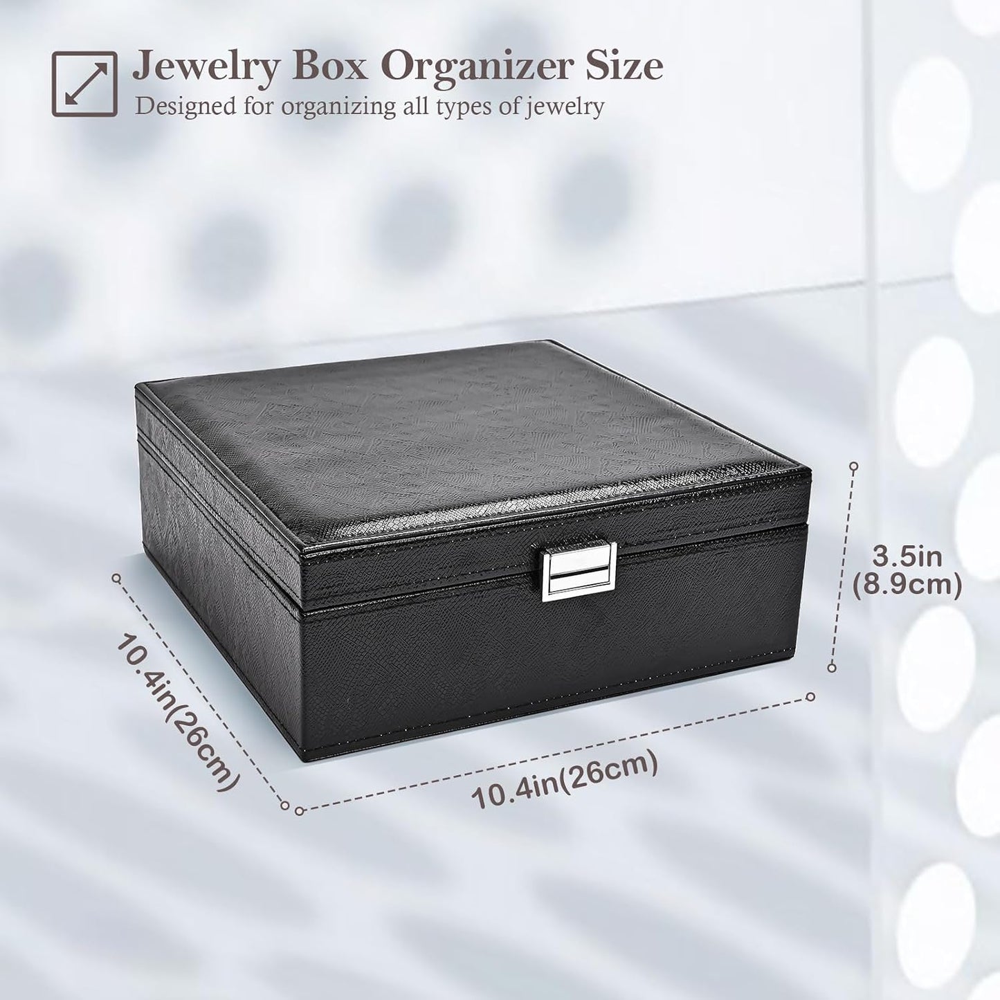 ProCase Joyero de 2 capas para mujer -Lizardblack | Estuche organiz...