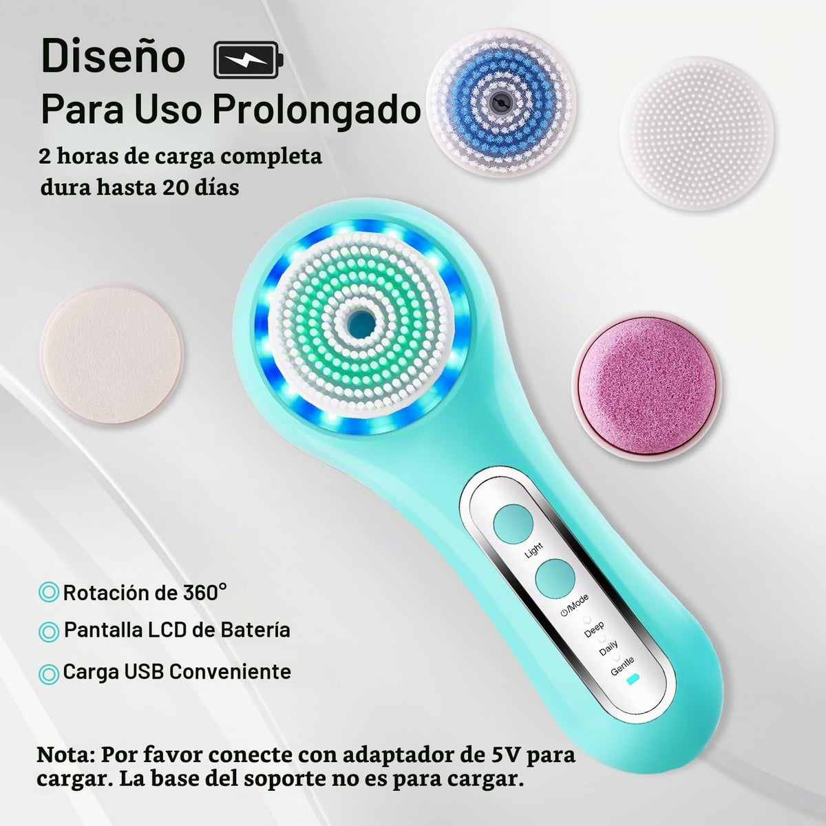 UMICKOO Exfoliante facial, cepillo de limpieza facial recargable co...