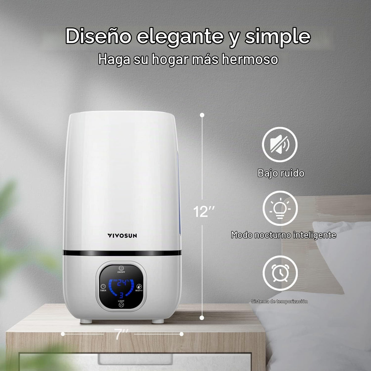 VIVOSUN Humidificador de niebla fría de 4L con control remoto para...