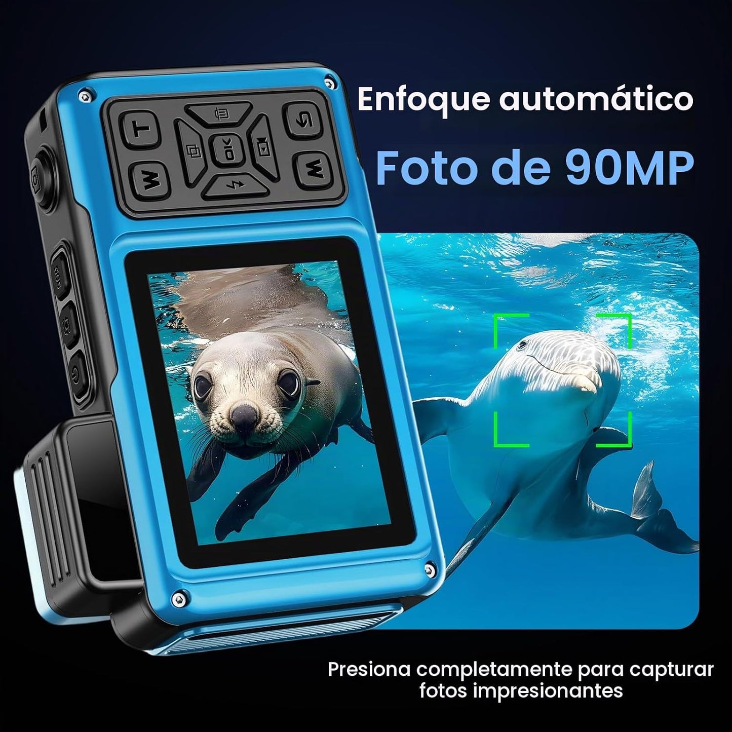 8K cámara subacuática WiFi 90MP 50FT táctil impermeable cámara 32GB...