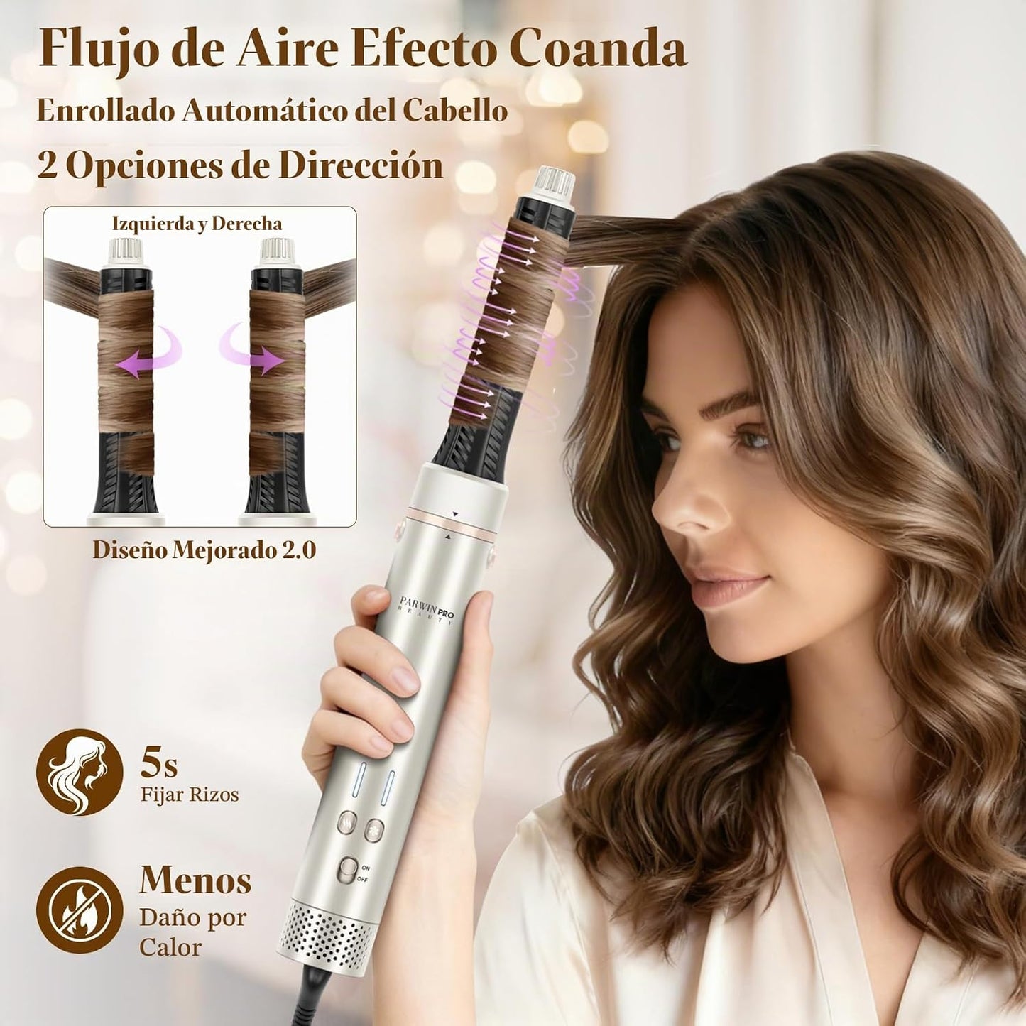 MaxAir 2.0 7 en 1 Juego de cepillos secador de pelo de doble voltaj...