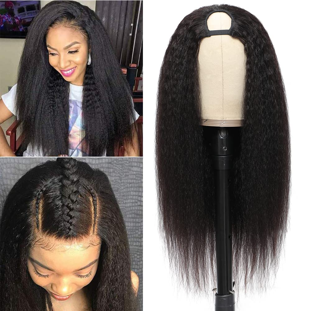 Urbeauty- Peluca con parte superior en U de cabello humano crespo p...