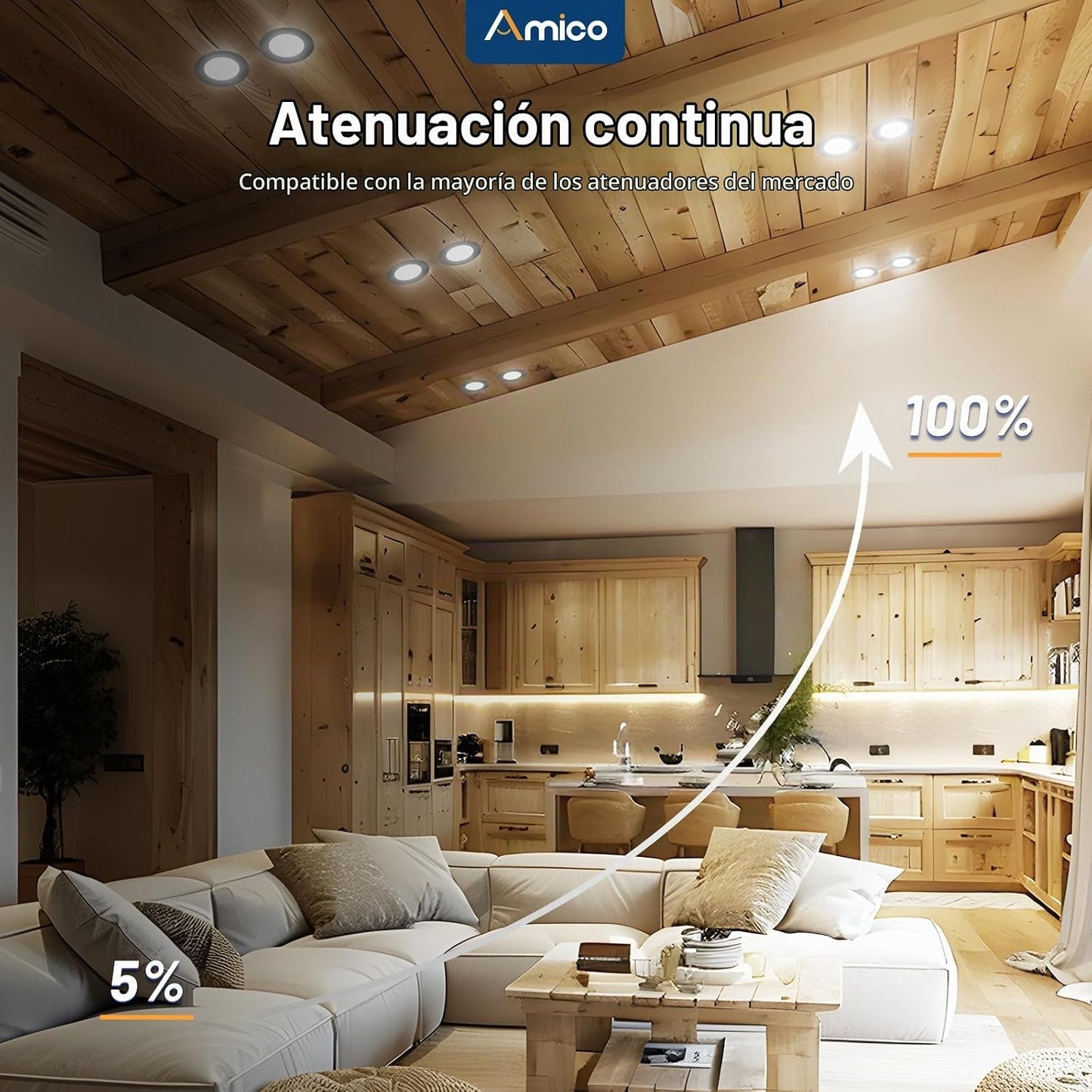 Amico Paquete de 24 luces empotrables LED de 4 pulgadas con caja de...