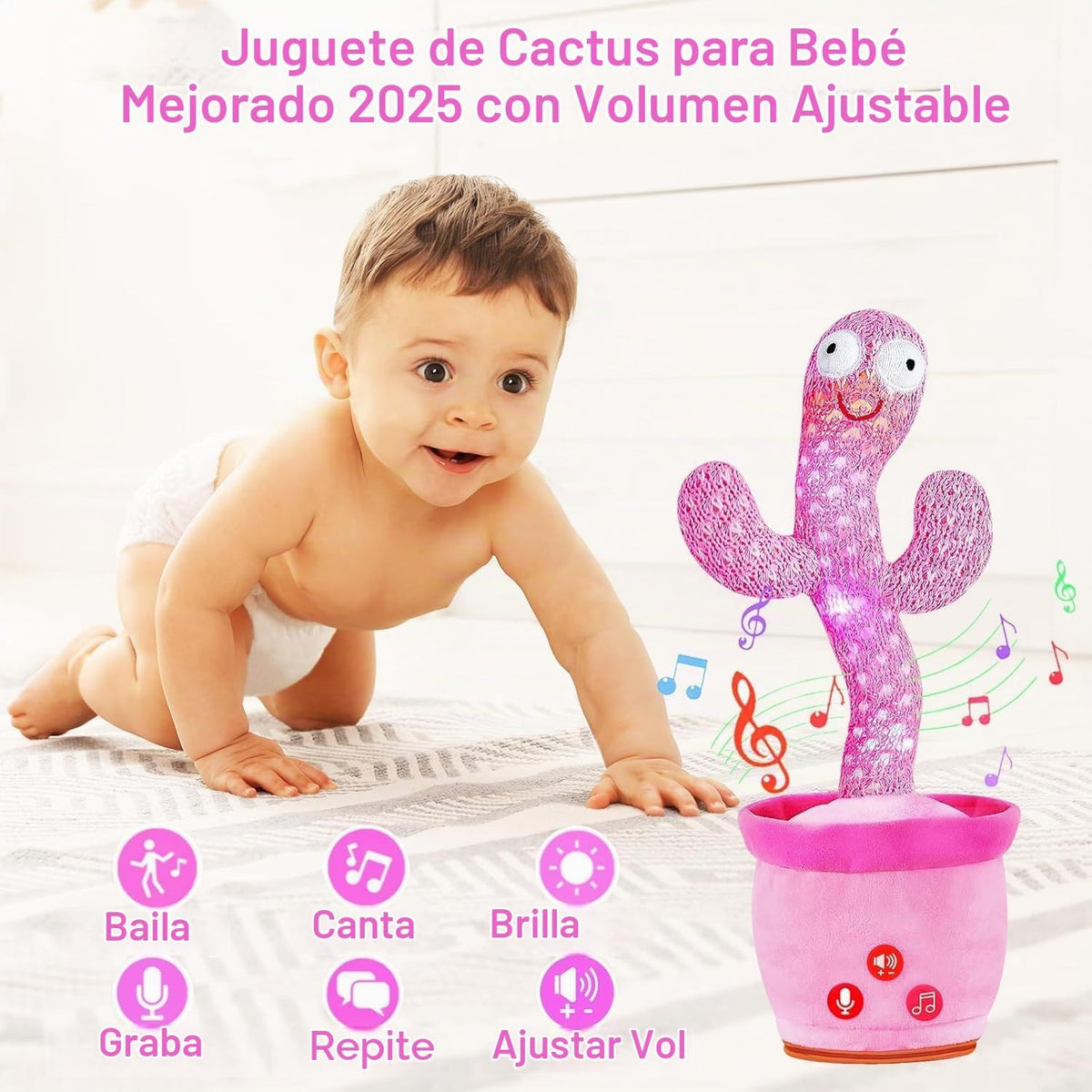 Juguetes Interactivos para Bebés, Juguete de Cactus Bailarín que Ha...